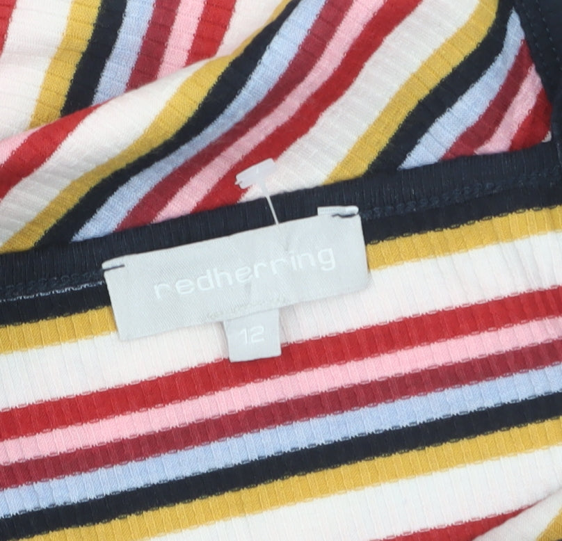 Red Herring Women Multicoloured Striped Halter Tank Top Size 12