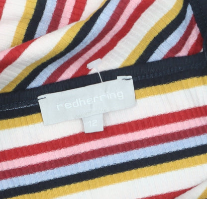Red Herring Women Multicoloured Striped Halter Tank Top Size 12