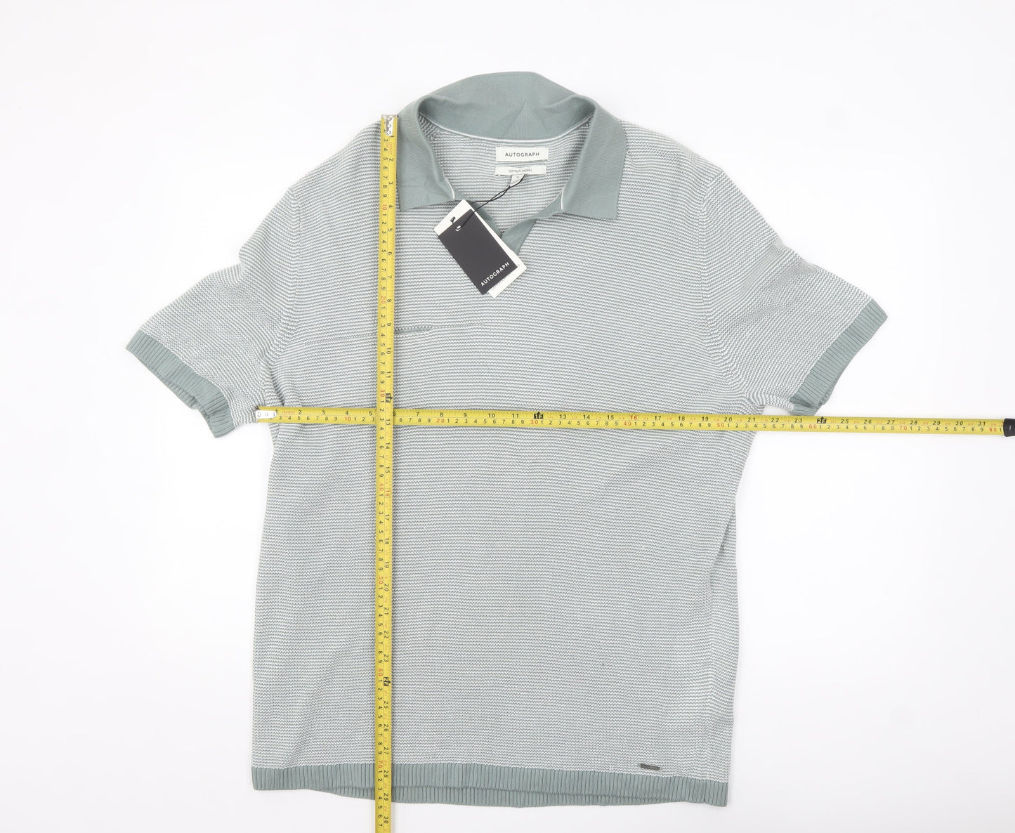 Marks and Spencer Autograph Men’s Green XL Cotton Modal Polo Shirt