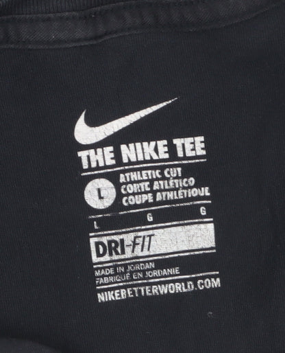 Nike Men Black Dri-FIT Cat Graphic Athletic Fit T-Shirt Size L
