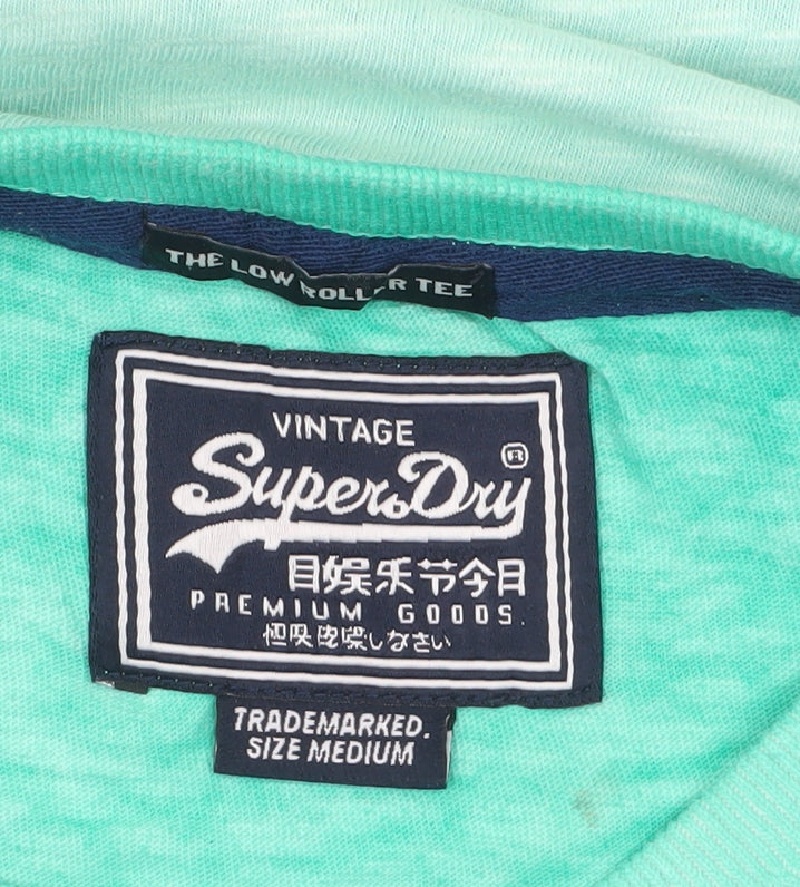Superdry Men’s Green Vintage Crew Neck Cotton T-Shirt Size M