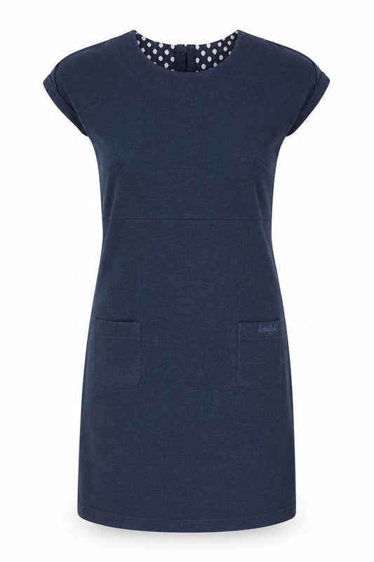 Weird Fish Women's Blue Jersey Shift Dress Size 10 Casual