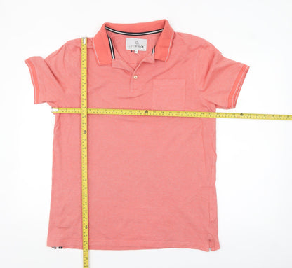 Lost Stock Men's Pink Short Sleeve Cotton Polo Shirt Size M
