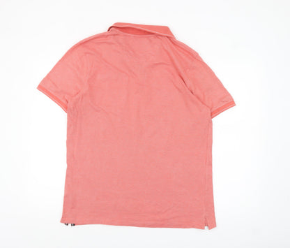 Lost Stock Men's Pink Short Sleeve Cotton Polo Shirt Size M
