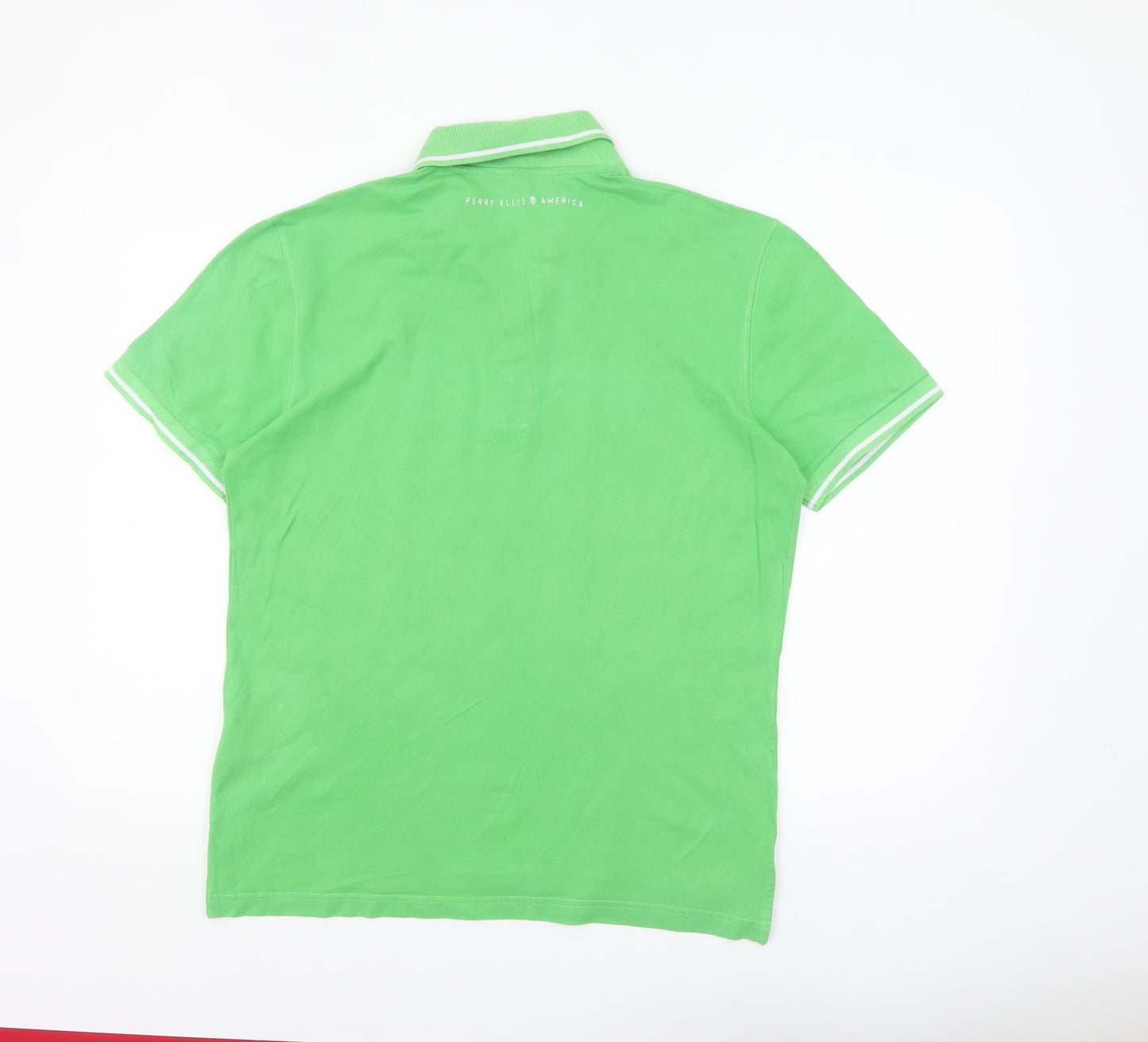 Perry Ellis America Men's Green Cotton Polo Shirt Size M