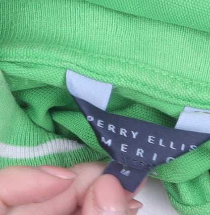 Perry Ellis America Men's Green Cotton Polo Shirt Size M