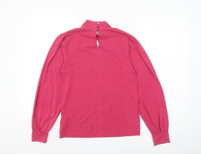 Marks and Spencer Women's Pink Long Sleeve Mock Neck Top Size 6
