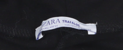 Zara Women Black Roll Neck Shift Jersey Dress Size S