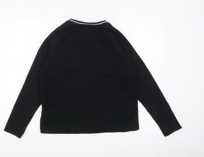 Marks and Spencer Women's Black Long Sleeve Basic Jersey Top UK 12