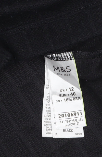 Marks and Spencer Women's Black Long Sleeve Basic Jersey Top UK 12