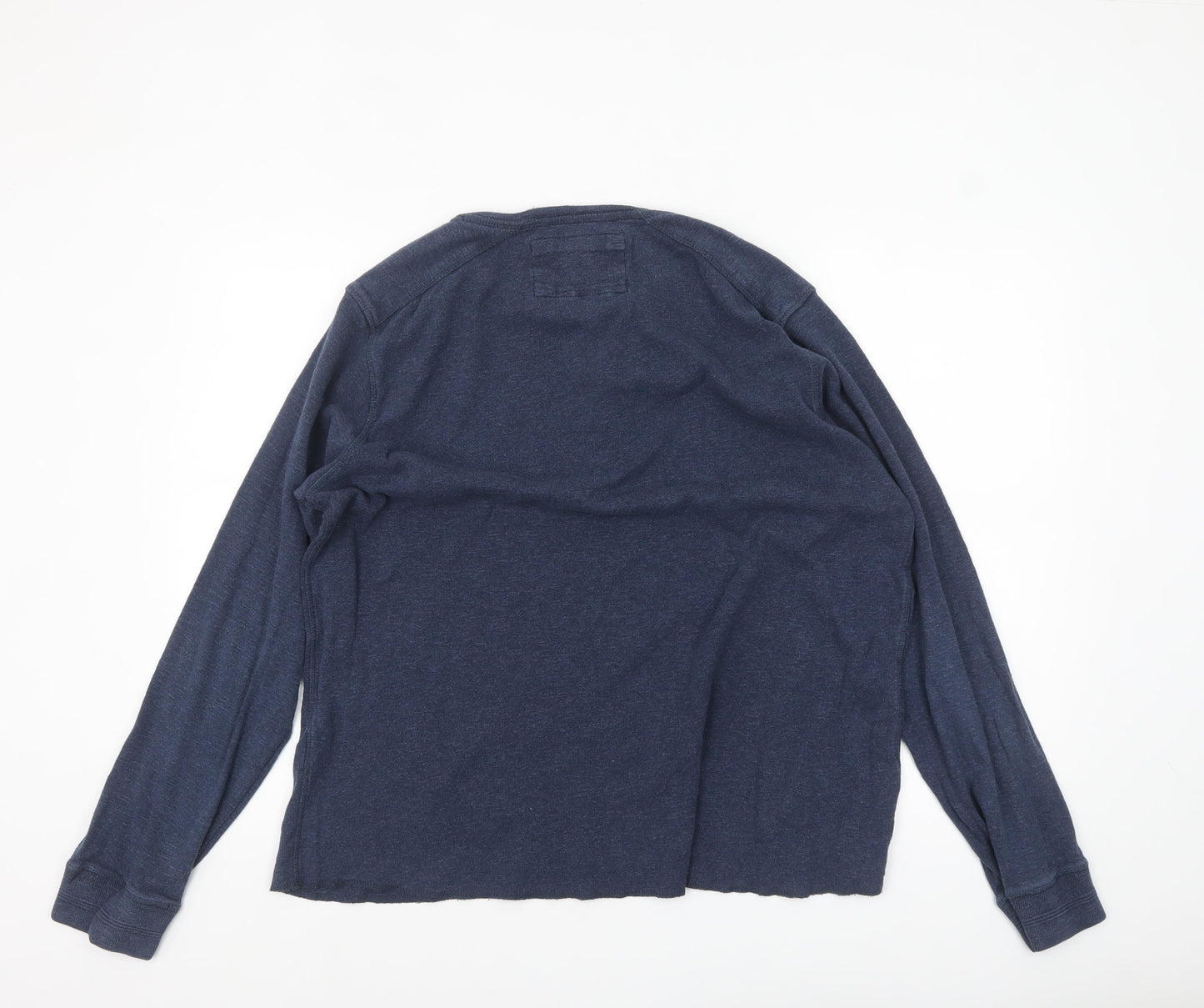 Fat Face Men's Blue Long Sleeve Henley Loungewear Top XL Cotton