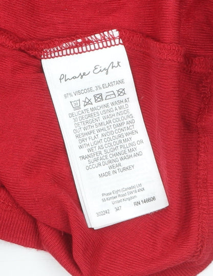 Phase Eight Women’s Red Long Sleeve Tunic Blouse Size 12