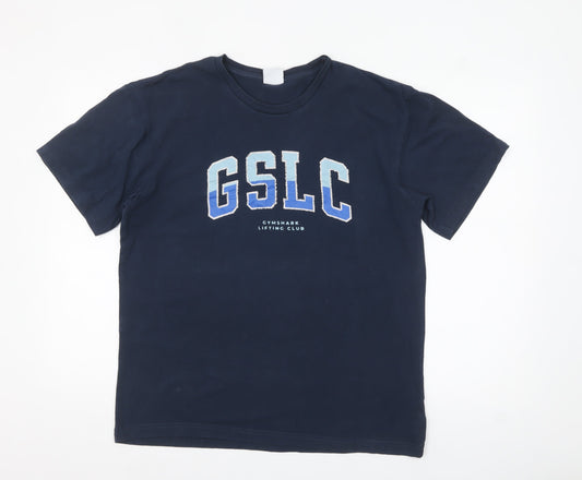 Gymshark Men’s Blue GSLC Graphic Cotton T-Shirt Size S