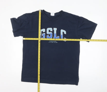 Gymshark Men’s Blue GSLC Graphic Cotton T-Shirt Size S
