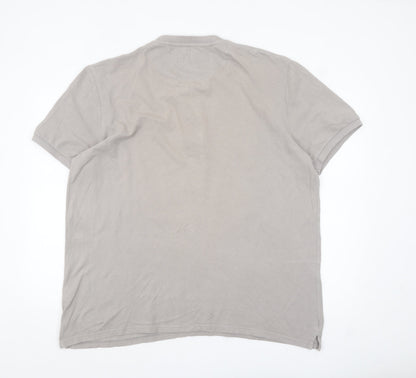 Lyle & Scott Men's Grey 2XL Henley Polo Shirt 100% Cotton