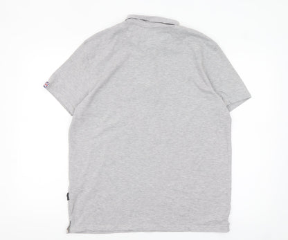 Aquascutum Men Grey Short Sleeve Polo Shirt XL Classic Fit