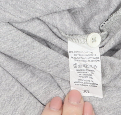 Aquascutum Men Grey Short Sleeve Polo Shirt XL Classic Fit