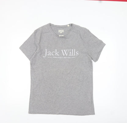 Jack Wills Men's Grey Classic Fit Logo T-Shirt Size S