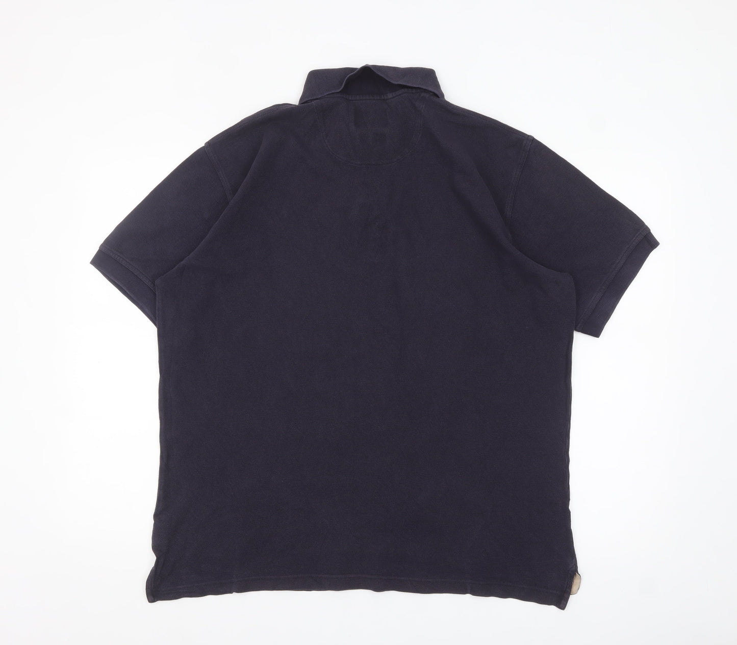 R.M. Williams Men Navy Blue Cotton Regular Fit Polo Shirt Size M