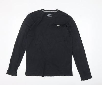 Nike Men's Black Long Sleeve Regular Fit Cotton Top M