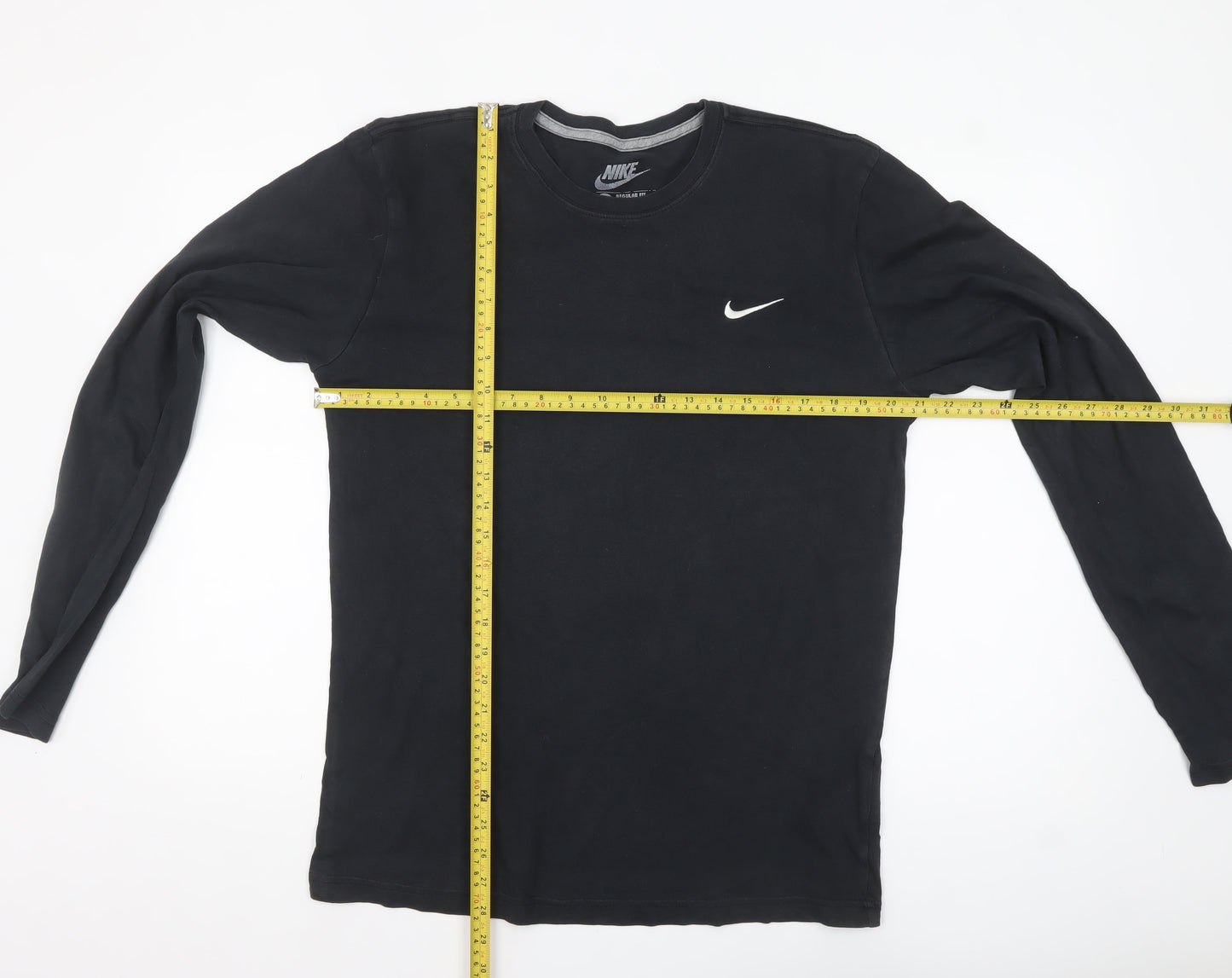Nike Men's Black Long Sleeve Regular Fit Cotton Top M