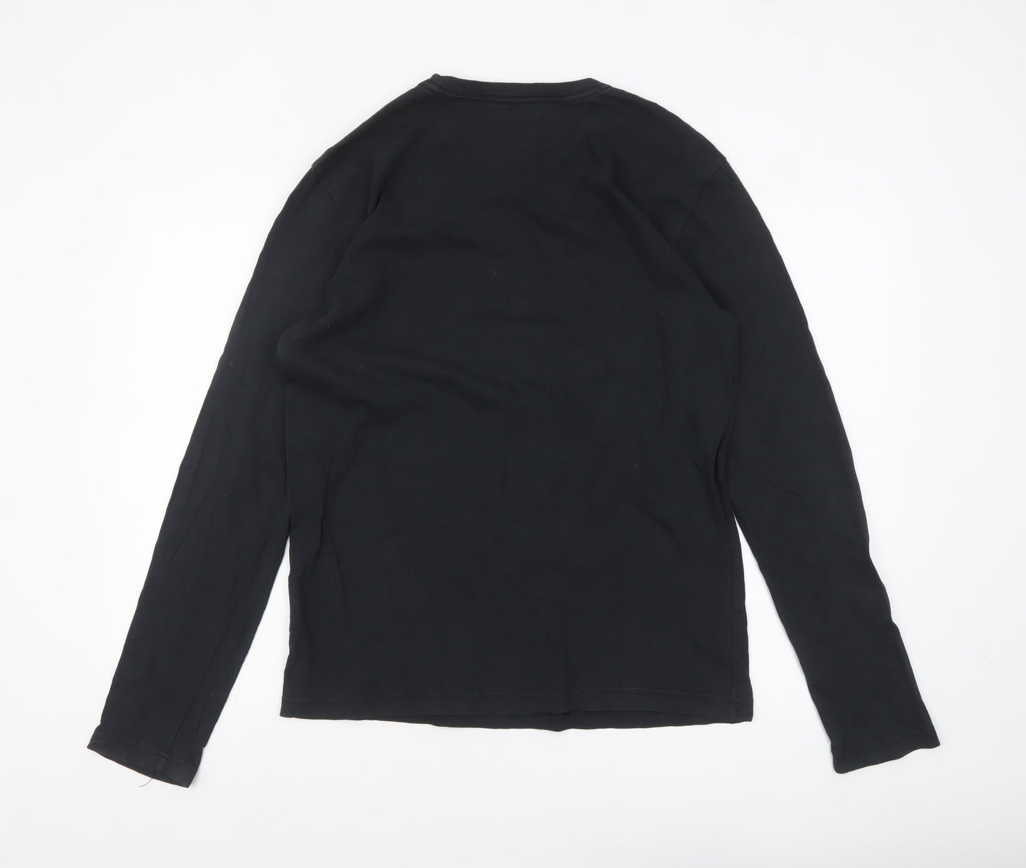 Nike Men's Black Long Sleeve Regular Fit Cotton Top M