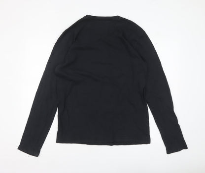Nike Men's Black Long Sleeve Regular Fit Cotton Top M
