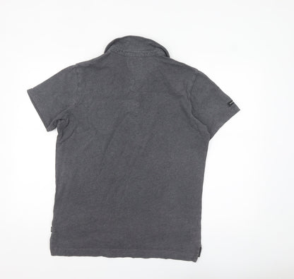 Superdry Men’s Grey Cotton Short Sleeve Polo Shirt L