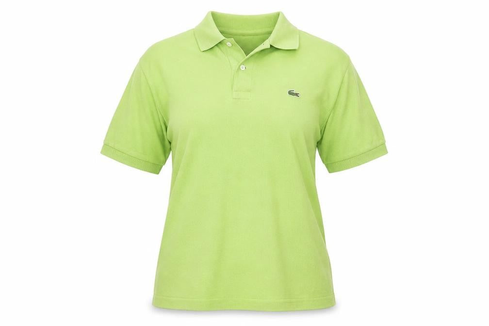 Lacoste Womens Green Cotton Polo Shirt Size 14 Short Sleeve Classic