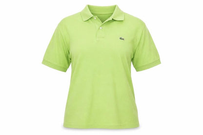 Lacoste Womens Green Cotton Polo Shirt Size 14 Short Sleeve Classic