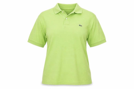 Lacoste Womens Green Cotton Polo Shirt Size 14 Short Sleeve Classic