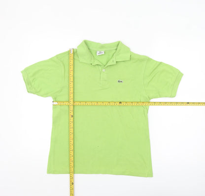 Lacoste Womens Green Cotton Polo Shirt Size 14 Short Sleeve Classic