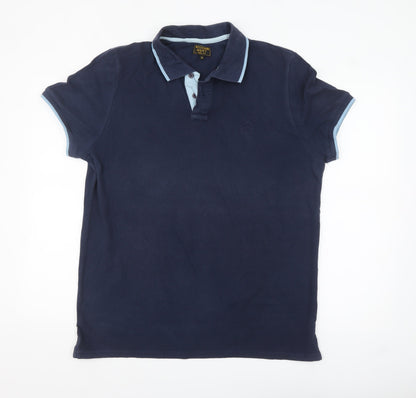 William Hunt Men's Blue XL Polo Shirt Classic Fit Cotton