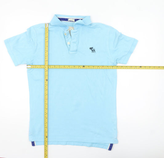 Abercrombie & Fitch Men’s Blue Muscle Fit Cotton Polo Shirt Size S