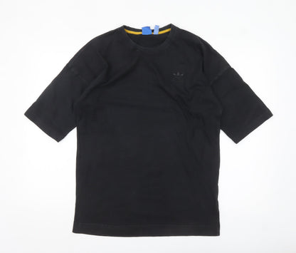 Adidas Men's Black Regular Fit Crew Neck Cotton T-Shirt M