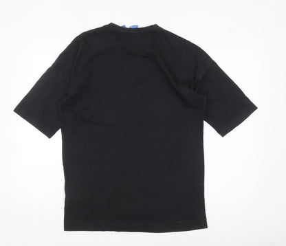 Adidas Men's Black Regular Fit Crew Neck Cotton T-Shirt M