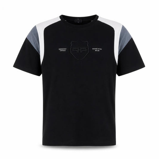 883 Police Mens Black Colourblock Crew Neck Cotton T-Shirt Size M