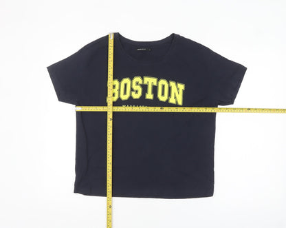 House Brand Women's Blue Boston T-Shirt Size L Short Sleeve
