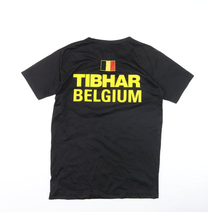 Tibhar Boys Black XS Sports T-Shirt Lightweight Moisture Wicking Top