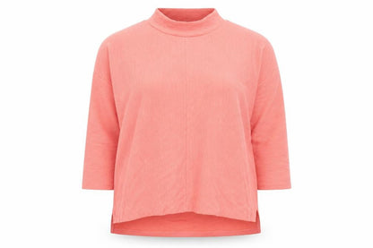 Nutmeg Womens Pink Mock Neck 3/4 Sleeve Pullover Jumper Size 14