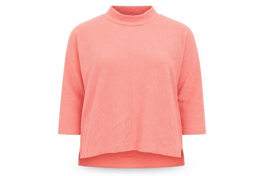 Nutmeg Womens Pink Mock Neck 3/4 Sleeve Pullover Jumper Size 14