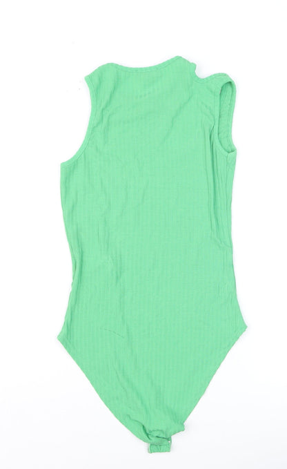 New Look Womens Green Ribbed Sleeveless Bodysuit UK 8