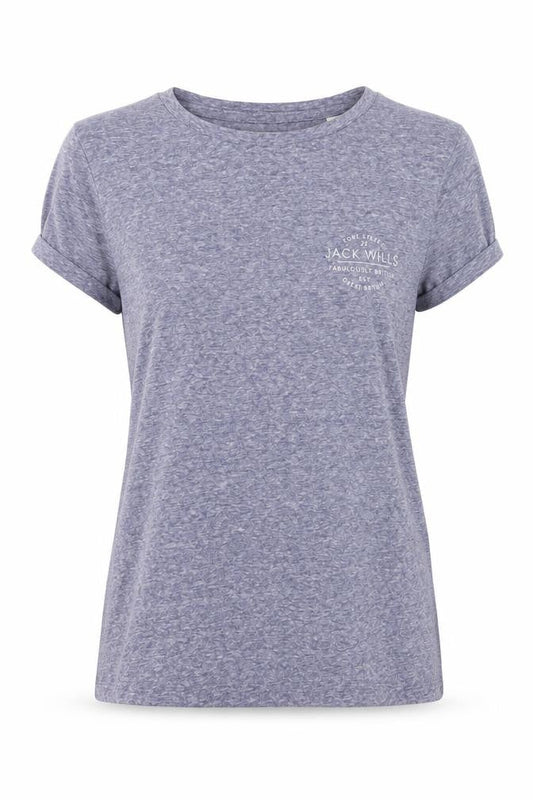 Jack Wills Womens Blue Basic Jersey T-Shirt UK 10 Short Sleeve