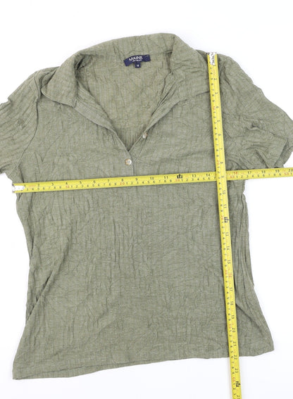 Maine New England Womens Green Polo Shirt Size 16 Cotton Blend