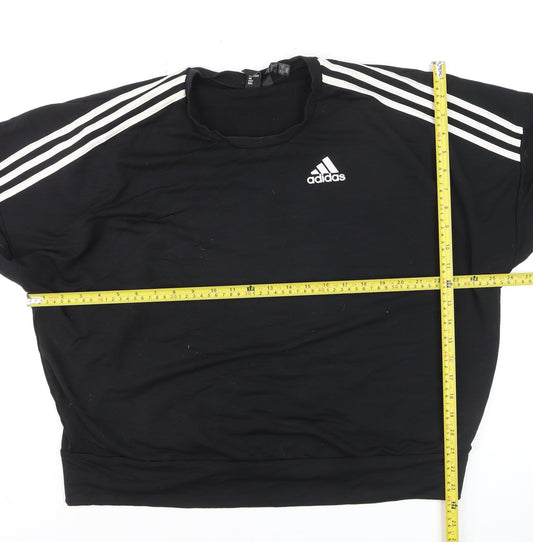 Adidas Women's Black Long Sleeve Pullover Sweatshirt Size 12