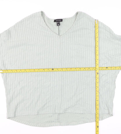 New Look Women’s Green V-Neck Relaxed Knit Jumper Size M