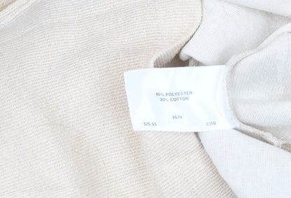 Jumper Women Beige Collared Pullover Knit Long Sleeve S