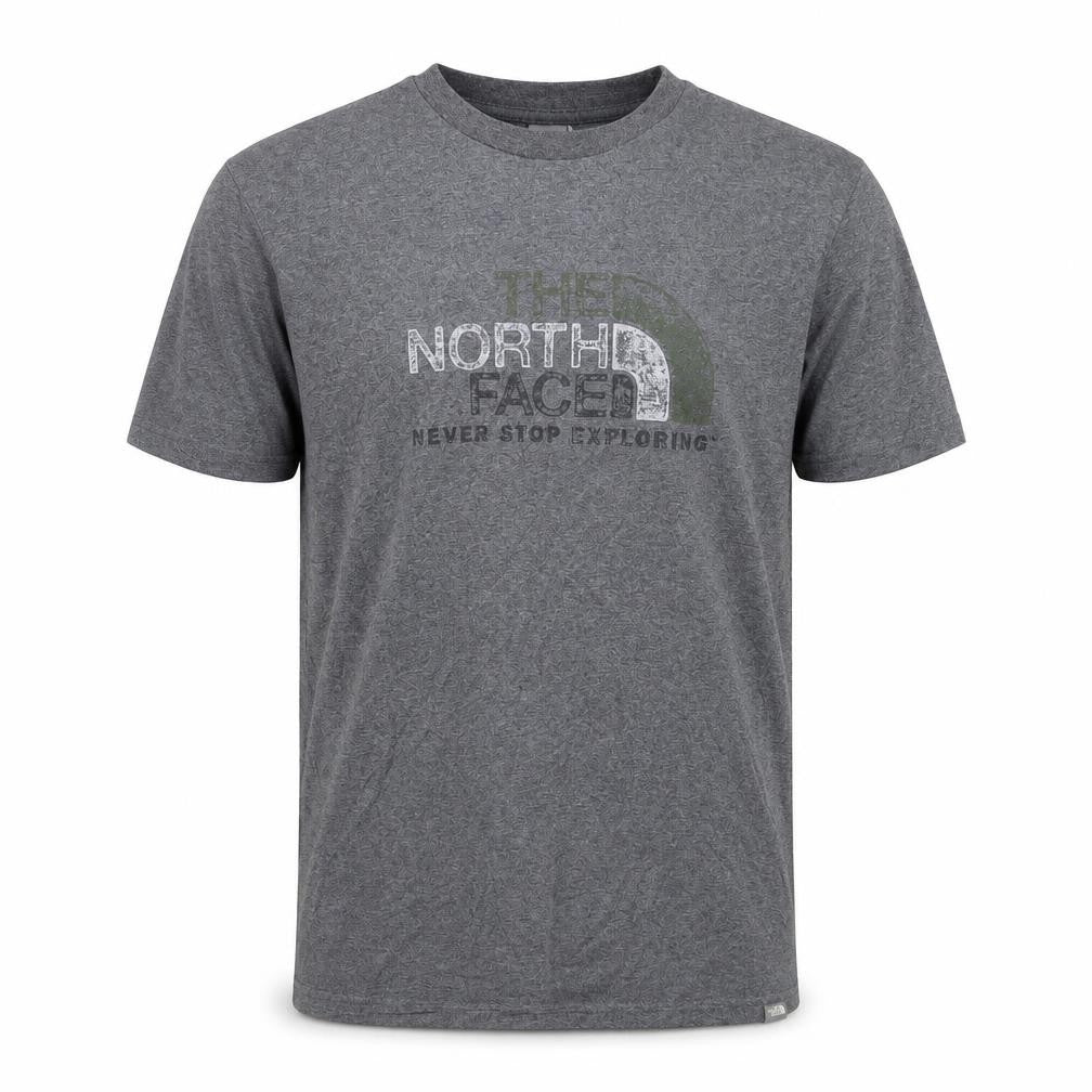 The North Face Men Grey Small Graphic Logo T-Shirt Short Sleeve