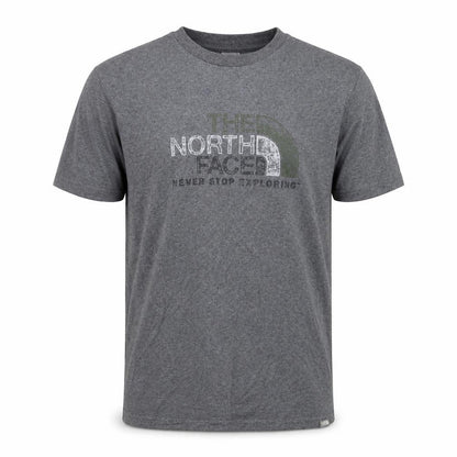 The North Face Men Grey Small Graphic Logo T-Shirt Short Sleeve