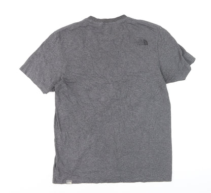 The North Face Men Grey Small Graphic Logo T-Shirt Short Sleeve
